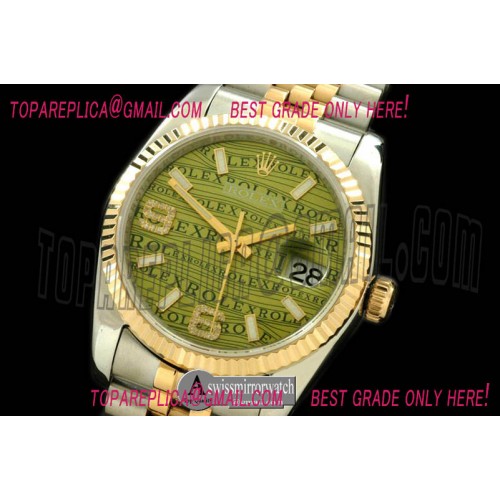 Rolex SS/YG TT Khaki Asian Eta 2836/3135- Real Diamonds