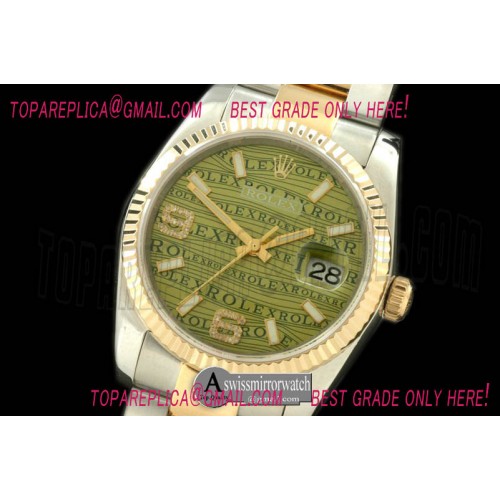Rolex SS/YG TT Khaki Asian 2813 - Real Diamonds