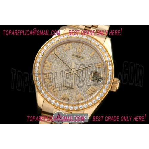 Rolex Yellow Gold Jubilee Diamond Roman Asian 2836