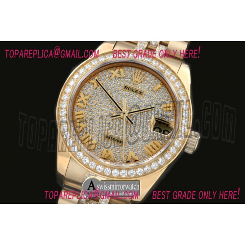 Rolex Yellow Gold Jubilee Diamond Roman Asian 2836