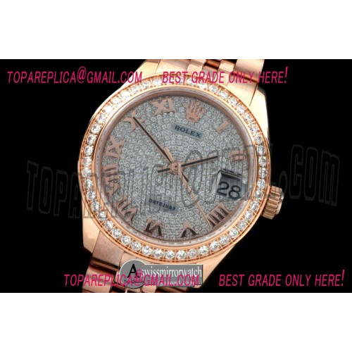 Rolex Rose Gold Jubilee Diamond Roman Asian 2836