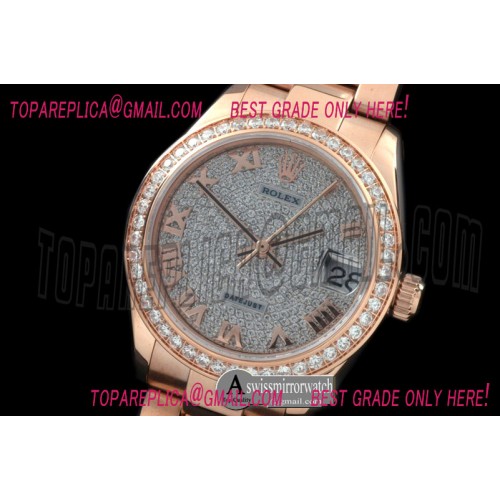 Rolex RG Oyster Diamond Roman Asian 2836