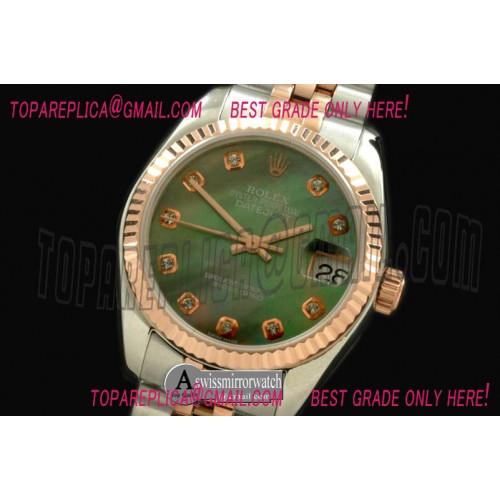 Rolex SS/RG Jubilee M-Green Diam Swiss 2688/2355