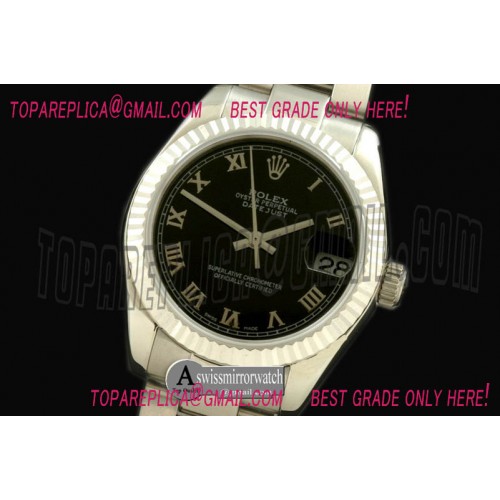 Rolex SS Oyster Black Roman Swiss 2688/2355