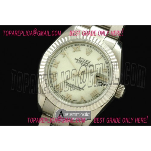 Rolex SS Oyster M-Wht Roman Swiss 2688/2355