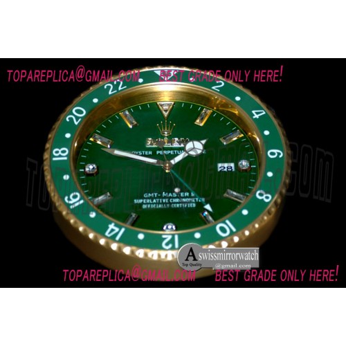 Rolex Dealer Clock GMT Style Green Green Swiss Quartz