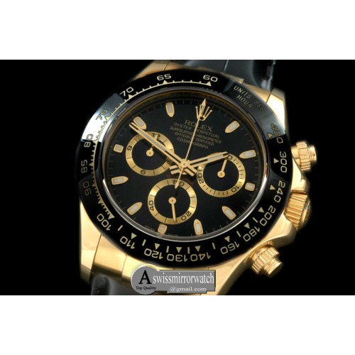 Rolex Daytona Daytona 116528 YG/LE Black Stk A-7750 Sec@6