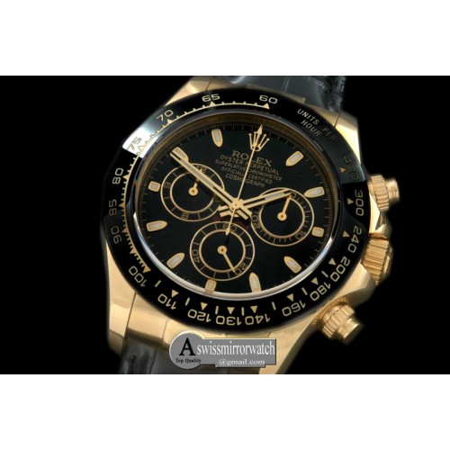 Rolex Daytona Daytona 116528 YG/LE Black Stk A-7750 Sec@6