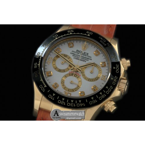 Rolex Daytona 116528 YG/LE White Diam A-7750 Sec@6