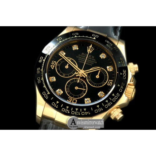 Rolex Daytona 116528 YG/LE Black Diam A-7750 Sec@6