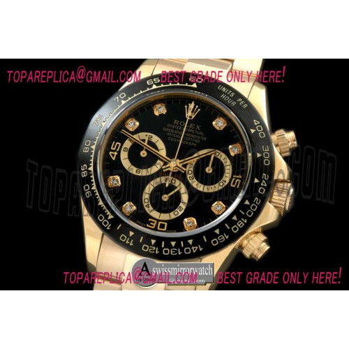 Rolex Daytona 116528 YG/YG Black Diam A-7750 Sec@6