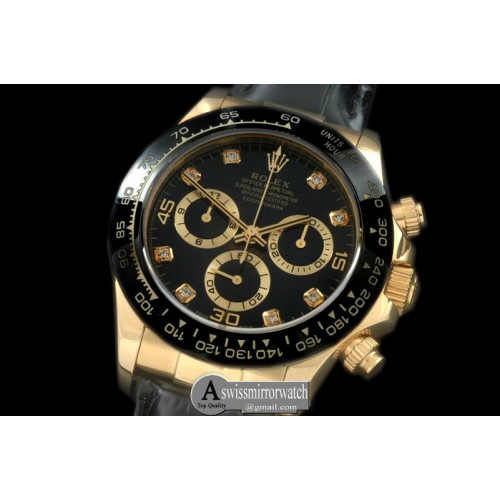 Rolex Daytona 116528 YG/LE Black Diam A-7750 Sec@6