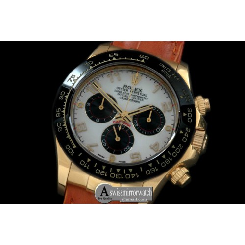 Rolex Daytona 116528 YG/LE White Num A-7750 Sec@6