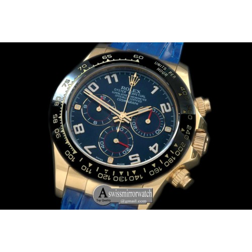 Rolex Daytona 116528 YG/LE Blue Num A-7750 Sec@6