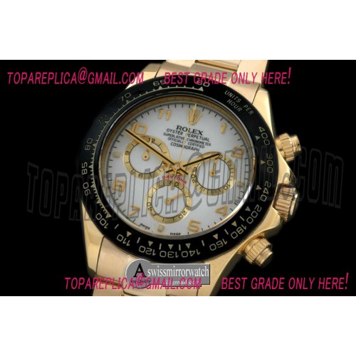 Rolex Daytona 116528 YG/YG White Num A-7750 Sec@6 Rolex Daytona 116528 YG/YG White Num A-7750 Sec@6