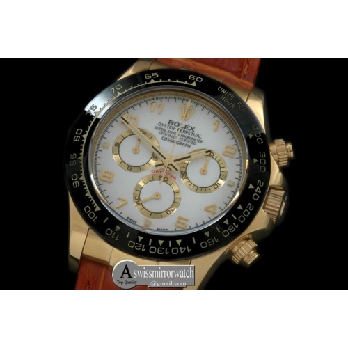 Rolex Daytona 116528 YG/LE White Num A-7750 Sec@6