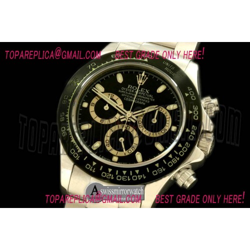 Rolex Daytona 116506 SS/Cer/SS Black A-7750 Sec@6