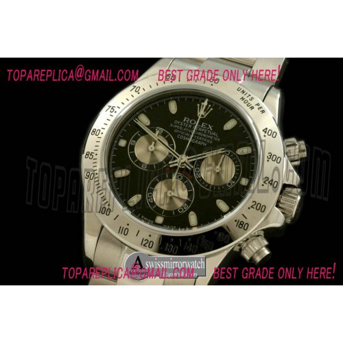 Rolex Daytona 116520 SS/SS Black Stick A-7750 Sec@6