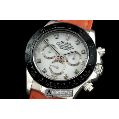 Rolex Daytona 116519 SS/CER/LE White Diam A-7750 Sec@6