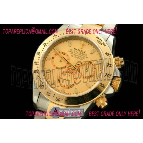 Rolex Daytona 116523 YG/SS Gold Stick A-7750 Sec@6