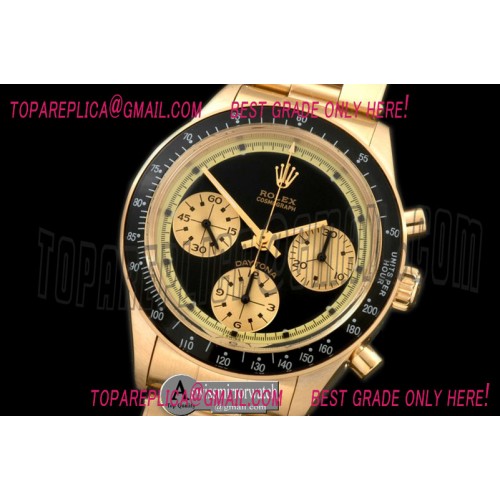 Rolex Vintage Daytona 6265 YG/YG Off Black Asian Venus 75 H/W