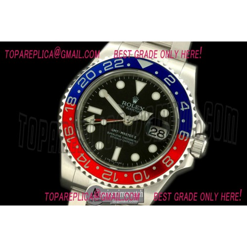 Rolex SS/SS 2014 GMT Blue-Red Asian 2836