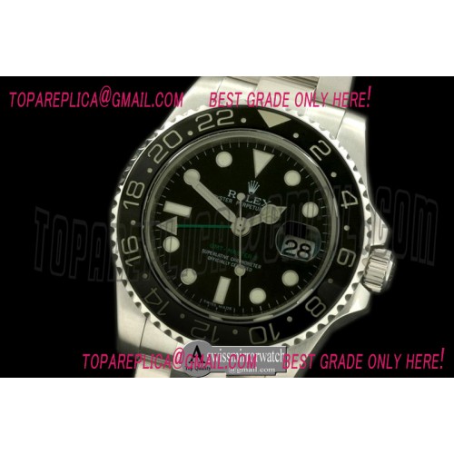 Rolex SS/SS 2008 GMT Black Asian 2813