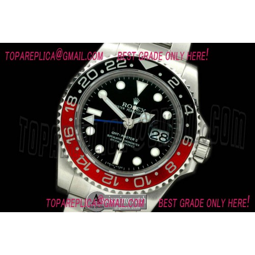 Rolex SS/SS 2013 GMT Black-Red Asian 2813