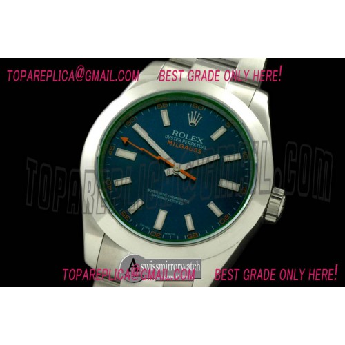 Rolex Milguass SS Blue (Green Sapphire) Swiss Eta 2836/3131 Rolex Milguass SS Blue (Green Sapphire) Swiss Eta 2836/3131