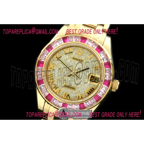 Rolex Masterpiece Diam/Ruby Bez YG Diamond/Roman Asian Eta 2824