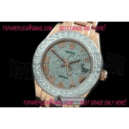 Rolex Masterpiece Diamond Bezel RG Diamond/Roman Asian Eta 2824