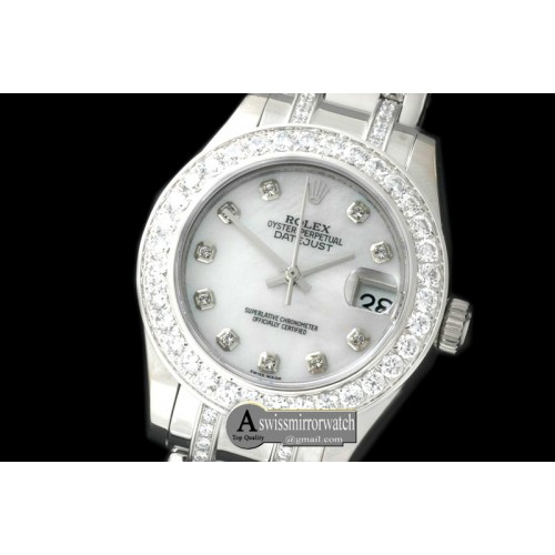 Rolex Diam Bez SS MOP Wht/Diam Asian 2813