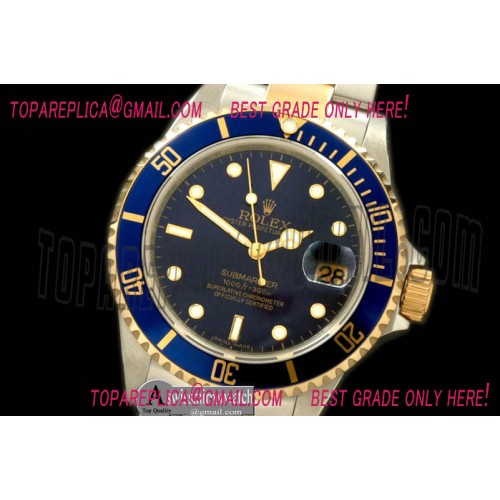 Rolex Submariner 16613 Blue SS/FG TT Sub Swiss 2824/3135