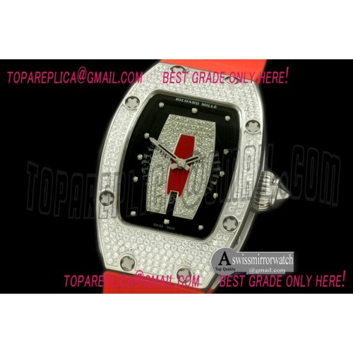 Richard Mille RM007 BLING BLING SS/RU Diam/Red Asian 21J Decorated Richard Mille RM007 BLING BLING SS/RU Diam/Red Asian 21J Decorated