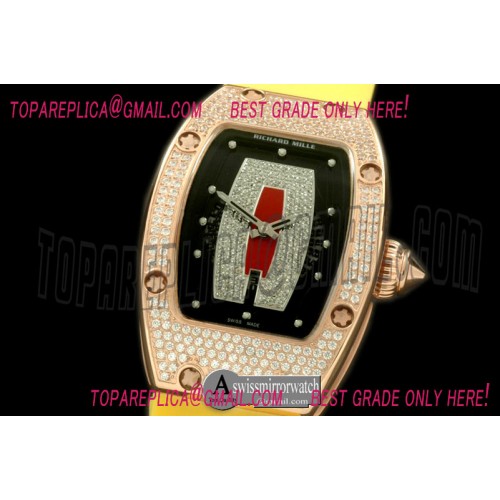 Richard Mille RM 007 Lady RG Diamonds Dial on Yellow Rubber Strap 6T51