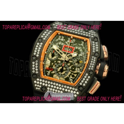 Richard Mille Carbon/Rose Gold Flyback PVD/RU Asian 7750 28800