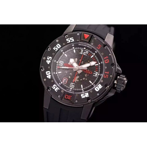 Richard Mille RM028 47mm RMF PVD Red Skeleton Dial on Black Rubber Strap A7750