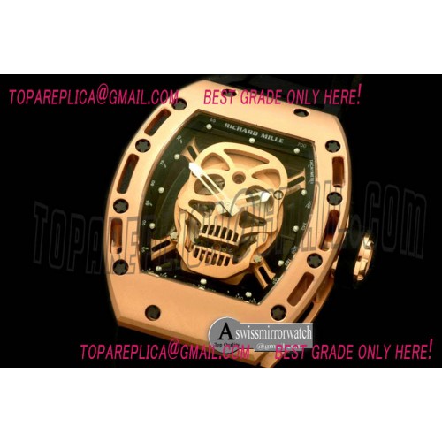 Richard Mille  052 Skull Tourbillon RG/RU Black Asian 21J Decorated