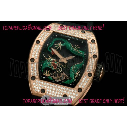 Richard Mille Jackie Chan Dragon Tourbillon RG/RU Black/Green Asian 21J