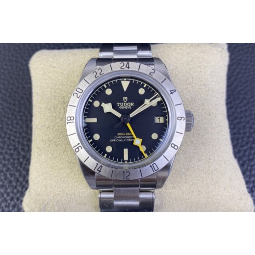 Tudor Black Bay GMT SS Bezel ZF 1:1 Best Edition Black Dial on SS Bracelet A2836
