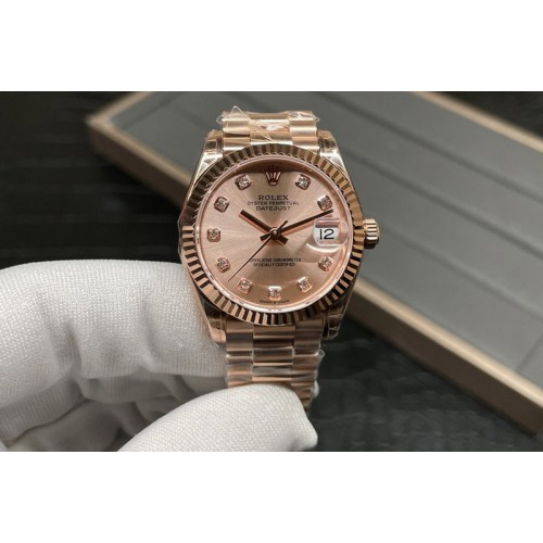Rolex Datejust 31mm 178274 RG GSF Best Edition Rose Gold Diamond Markers Dial on RG Jubilee Bracelet SEIKO NH05A