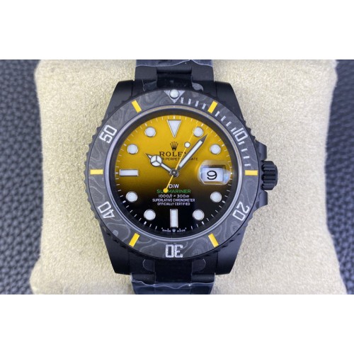 Rolex Submariner DIW DLC Sandblasted VSF 1:1 Best Edition Black/Yellow Dial on DLC Bracelet VS3135 Rolex Submariner DIW DLC Sandblasted VSF 1:1 Best Edition Black/Yellow Dial on DLC Bracelet VS3135