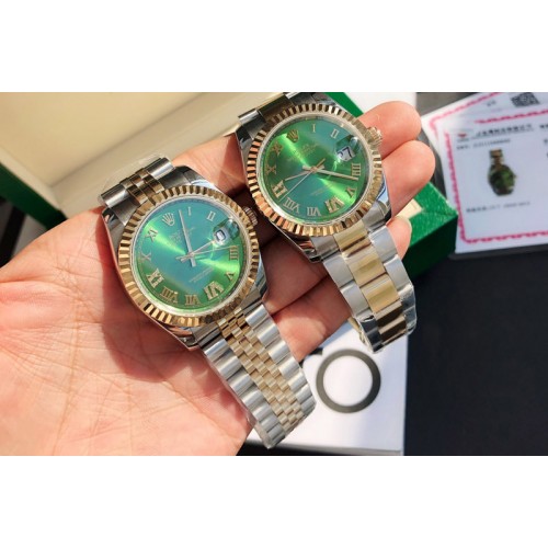 Rolex DateJust 36 126333 1:1 Best Edition SS/YG Gold Wrapped Green Dial on Oyster/Jubliee Strap