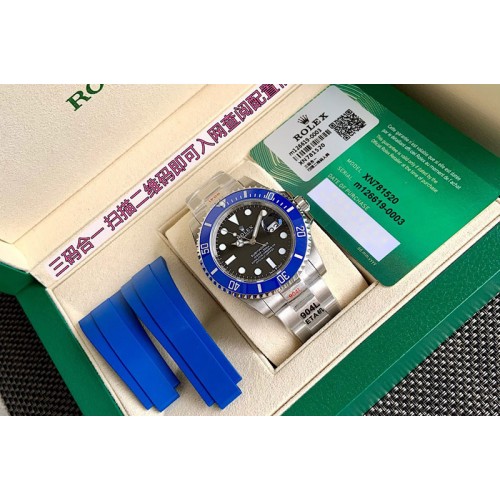 Rolex Submariner 41mm 126619 LB Blue Ceramic 1:1 Best Edition Black Dial On Blue Rubber Band Swiss Eta-2824