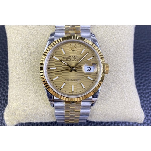 Rolex DateJust 36 SS 126233 VSF 1:1 Best Edition 904L Steel YG Textured Dial on Jubilee Bracelet VS3235