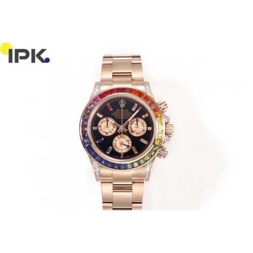 Rolex Daytona 116595 RBOW Rainbow IPK Best Edition Black/RG Dial on RG Bracelet A7750 Rolex Daytona 116595 RBOW Rainbow IPK Best Edition Black/RG Dial on RG Bracelet A7750
