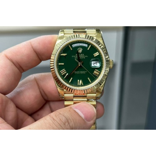 Rolex Day Date 40mm 228238 Gain Weight YG/tungsten GMF 1:1 Best Edition Green Dial Roman Markers on YG President Bracelet A2836 Rolex Day Date 40mm 228238 Gain Weight YG/tungsten GMF 1:1 Best Edition Green Dial Roman Markers on YG President Bracelet A2836