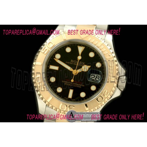 Rolex Yachtmaster Men SS/YG TT Black Swiss Eta 2836/3135