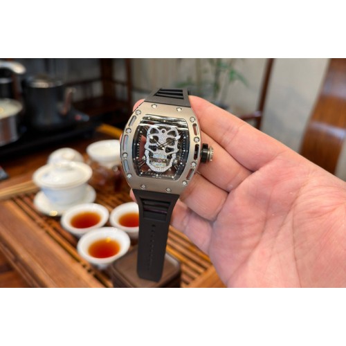 Richard Mille RM052 Titanium Real Tourbillon EURF Best Edition Full Paved Diamonds Dial on Black Rubber Strap Richard Mille RM052 Titanium Real Tourbillon EURF Best Edition Full Paved Diamonds Dial on Black Rubber Strap