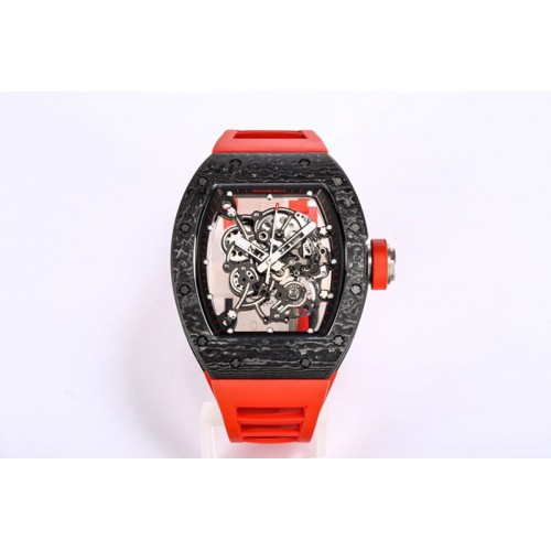 Richard Mille RM055 NTPT BBR Best Edition Skeleton Dial on Red Rubber Strap Clone RMUL2 Richard Mille RM055 NTPT BBR Best Edition Skeleton Dial on Red Rubber Strap Clone RMUL2